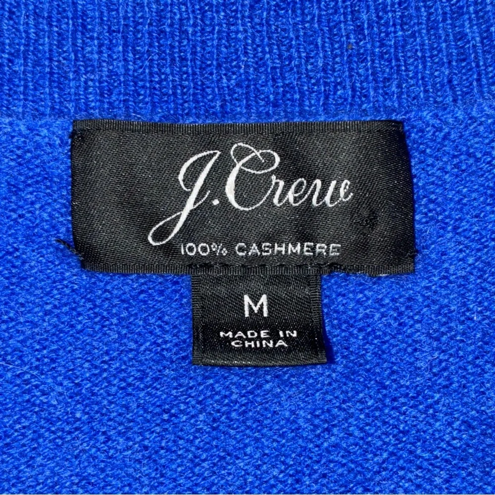J. Crew Cashmere Classic Fit Crewneck Sweater Womens Medium Cobalt Blue - Picture 6 of 6